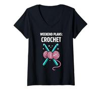 Women's Weekend Plans Crochet Funny Crochet Lover V-Neck T-Shirt