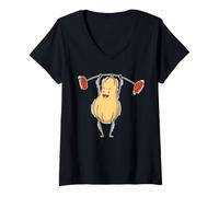 Women's Weight Lifting Butternut Pumpkin V-Neck T-Shirt