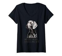 Womens Weimaraner Love | Silver Soul Loyal Heart Dog V-Neck T-Shirt