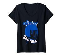 Womens Weird Girls Club Quadruple Eyed Vintage Girl Retro V-Neck T-Shirt