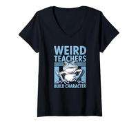 Womens Weird Teachers Build Character Animal School Frog V-Neck T-Shirt