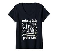 Womens Welcome Back I'm Glad You're Here Classroom Kindness V-Neck T-Shirt