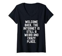 Women's Welcome Back the Internet is Still a Weird and Crazy Place V-Neck T-Shirt