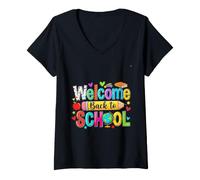 Women's Welcome Back to School First Day Student V-Neck T-Shirt