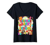 Womens Welcome Back to School Fun Design for All Ages V-Neck T-Shirt