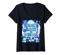 Womens Welcome Back to School Fun Design for All Ages V-Neck T-Shirt