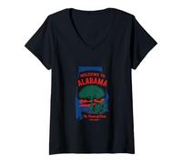 Women's Welcome to Alabama Vintage State Pride Southern Charm V-Neck T-Shirt