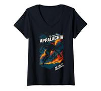 Womens Welcome to Appalachia, Mothman V-Neck T-Shirt