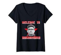 Women's Welcome to Burnhamgrad. Anti Labour Party and Andy Burnham V-Neck T-Shirt