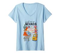 Womens Welcome to Fabulous Las Vegas Nevada Retro V-Neck T-Shirt