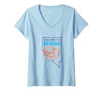 Women's Welcome to Nevada EST. 1864 Retro Pride V-Neck T-Shirt
