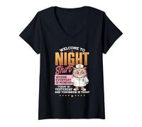 Women's Welcome to Night Shift Where Everyday is Monday V-Neck T-Shirt