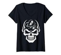 Womens Welder Skull Welding Humor Metalworker V-Neck T-Shirt