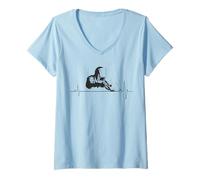 Womens Welding Heartbeat For Welders Passionate Metalworkers V-Neck T-Shirt