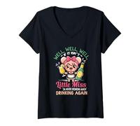 Womens Well If It Isn't Little-Miss I'm Never Drinking Again Adult V-Neck T-Shirt