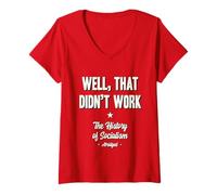 Womens Well That Didn’t Work History of Socialism Abridged V-Neck T-Shirt