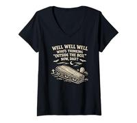 Women's Well Who's Thinking Outside The Box Now Dad, Funny Sarcastic V-Neck T-Shirt