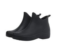 Womens Wellies Ladies Waterproof Boots Gardening Shoes Women Lace Rain Boots for Women Rain Slip Casual Shoes Short Ankle Outdoor Casual Seven for (Black,6)