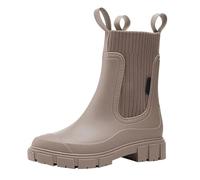Womens Wellies Waterproof Boots for Women UK Garden Shoes Rain Boots Womens Mid Calf 2024 Women's Temperament England Rain Mid Calf Non Slip Wear Water Shoes Lined Girls (Gold,5)
