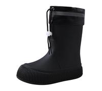 Women's Wellies Waterproof Womens Boots Gardening Shoes Women Penguin Rain Boots Rain Mid Tube Eva Adult Non Slip Water Shoes Kitchen Sea Catching Soft Sole Wear Fashion Boot Liner (Black,5)