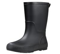 Women's Wellies Womens Waterproof Boots Ladies Garden Shoes Men Galoshes 2024 Women's Fashion Temperament England Rain Boots Mid Calf Non Slip Wear Water Shoes Winter Nurses (Black,5)