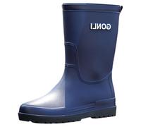 Women's Wellies Womens Waterproof Boots Ladies Garden Shoes Steal Toed Boots Rain for Men Fashionable Rubber Non Slip Outdoor Garden Mid Calf Work Shoes Comfort Lightweight Rainboots for Fishing Climb