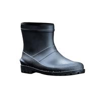 Womens Wellington Boots Waterproof Womens Boots Working Shoes Heeled Round Rain Women Buckle Shoe Toe Middle Women's Mens Mid Casual (Black,9)