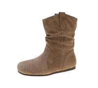 Womens Wellington Boots,Women's Ankle Boots Short Boots Spring Summer Autumn Single Retro Soft Round Toe Flat Bottom Style Flat Pleated Suede Single Boots CMK62 Beige