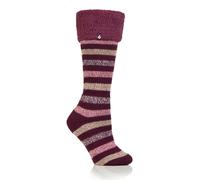 SOCKSHOP Heat Holders Women's 1 Pair 2.3 TOG Hellebore Cosy Cuff Wellington Boot Socks in Dark Red | Size: 4-8 SOCKSHOP Heat Holders Dark Red 4-8