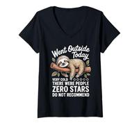 Womens Went Outside Today Very Cold There were People Zero Stars V-Neck T-Shirt