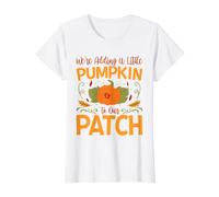 Womens We're Adding a Little Pumpkin to Our Patch Pumpkin Pregnancy T-Shirt
