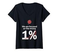 Women's We're Focused On The Wrong 1% Billionaire Ruining Country V-Neck T-Shirt