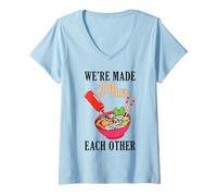Womens We're Made Pho Each Other Vietnamese Cuisine Noddle Soup V-Neck T-Shirt