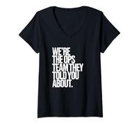 Womens We're The Ops Team | Funny Office V-Neck T-Shirt
