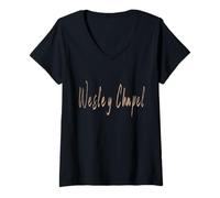 Womens Wesley Chapel Florida Vintage Elegant Design V-Neck T-Shirt