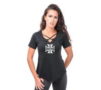 West Coast Choppers T-Shirt White Black Cross Iron Cross Logo
