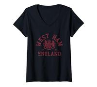 Womens West Ham, City of East London, England UK V-Neck T-Shirt