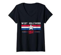 Womens West Hollywood T-Shirt Retro Vintage Shirt Gift Women Men V-Neck T-Shirt