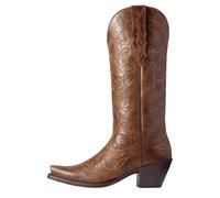 ARIAT Womens Heritage Stretchfit Embroidered Snip Toe Cowboys Casual Boots Knee High Mid Heel 2-3" - Brown, Chocolate Chip/Turquoise, 6.5 UK