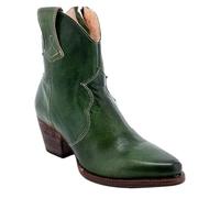 Women's Western Boots Cowboy Boots Biker Boots Cowboy Boots Ankle Boots for Women with Block Heel Classic Pointed Toe Chunky Heel Calf High Cowgirl Boots Breathable, Green, 8 UK