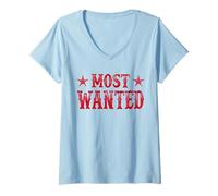 Womens Western Cowboy Concert Tour | Most Wanted Cowgirl Outfit V-Neck T-Shirt
