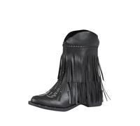 Womens Western Cowgirl Cowboy Boots Mid Calf Snip Toe Fashion Shoes Ankle Chunky Low Heeled Boots Faux Leather Pointed Toe Boot with Tassel Embroidered Vintage Punk Boots Hiking Booties