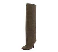 Women's Western Mid-Calf Boots, Suede Block Heel Cowboy Style, Square Toe Design, Multiple Colors Available, Comfortable Pull-On Fashion Boots for All Occasions