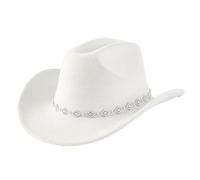 Womens Western Rhinestone Cowboy-Cowgirl Hat Fedora Jazz Hat with Sparkly Band