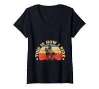 Women's Western Rider This is How I Ride Cowgirl Rodeo V-Neck T-Shirt
