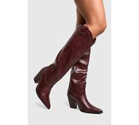 Womens Western Studded Detail Boots - Red - 4, Red