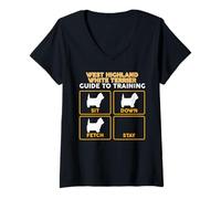 Womens Westie T-Shirt | Funny Guide to Training V-Neck T-Shirt