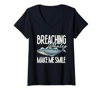 Women's Whale Watching & Ocean Marine Life V-Neck T-Shirt
