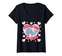 Womens Whale You Be Mine Valentines Day Pun V-Neck T-Shirt