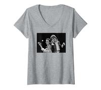 Womens Wham! Duo George Michael & Andrew Ridgeley Live 1984 V-Neck T-Shirt